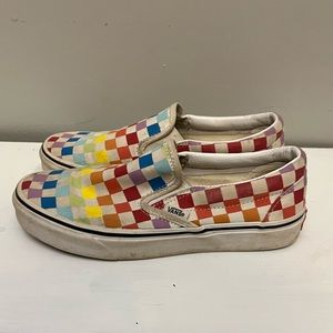 Rainbow slip on vans